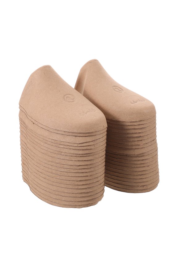 20Pairs Natural Paper Pulp Shoe Shape Holders Light Brown Unisex Shoe Shaper Insert