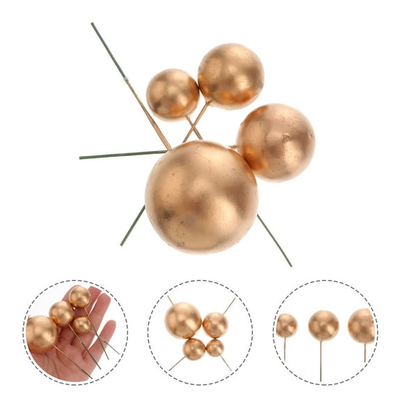 HONMEET 20PCS Golden Cake Decorations for Ice Cream, Cheese, , and Desserts Party Supplies