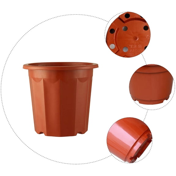 HONMEET 20-Pack Brown Round Plastic Flower Pots for Indoor Gardening, Aloe, Mint, Cactus and Small Plants
