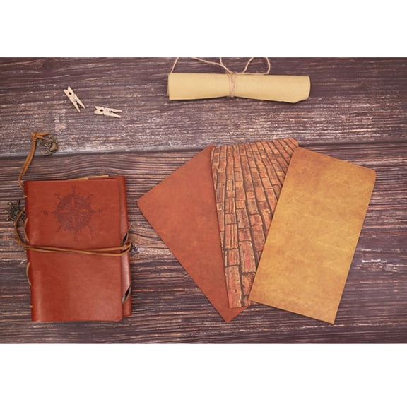 HONMEET 20Pcs European Style Letter Envelopes Light Brown Retro Kraft Paper for Wedding and Birthday Cards