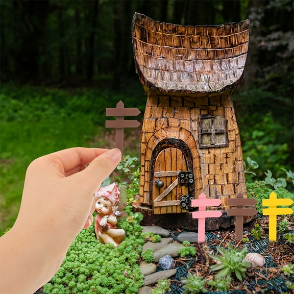 HONMEET 20Pcs Mini Fence for Garden in Blue Wood for Commercial Space Decor and DIY Craft Projects