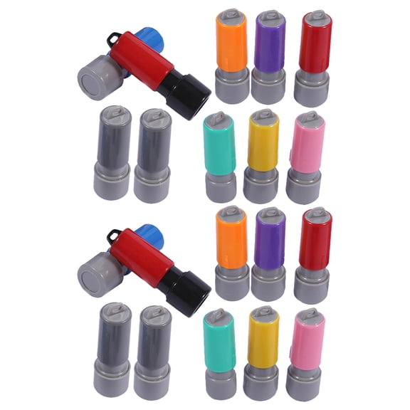 HONMEET 20Pcs Portable Round Stamp Cases for DIY Seal Making Durable Plastic Material