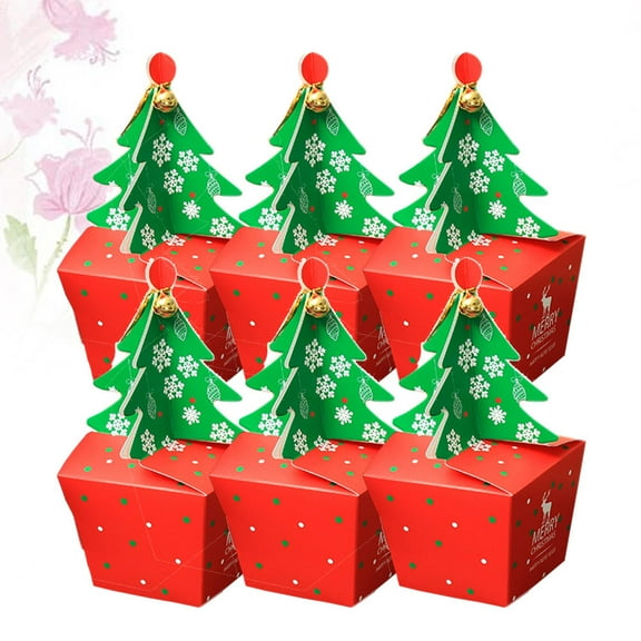HONMEET 20Pcs Red Paper Storage Box Christmas Candy Box with Unique Xmas Theme for Party Goodies