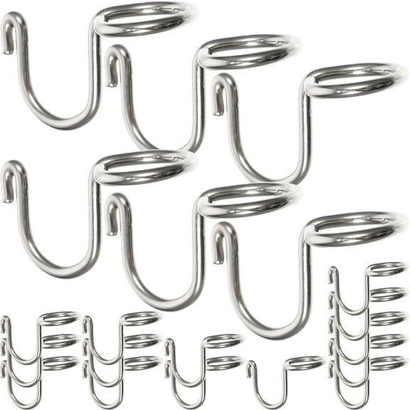 HONMEET Closet Hanger Hooks Stainless Steel Space Saver Connectors Silver 20Pcs
