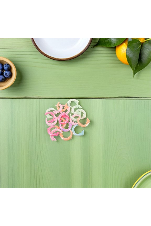 20Pcs Unique Acrylic Moon Shape Beads with Star and Butterfly Elements for Keychain Crafting