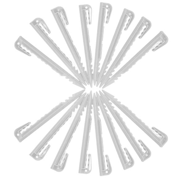 HONMEET 20Pcs Outdoor White Plastic Stakes for Ground Use in Camping Garden and Landscaping