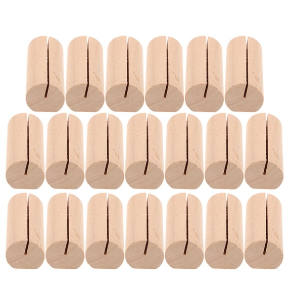 HONMEET 20Pcs Wooden Business Card Holders with Solid Wood Base Table Number Stands for Office Desk Decor and Organization