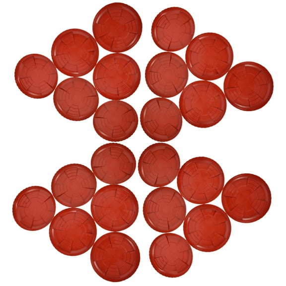 HONMEET Red Round Plant Trays for Indoor Pots Water Catcher, 20 Pieces Plastic Drip Trays for Gardening