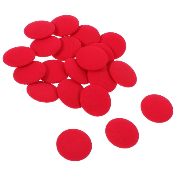HONMEET 20Pcs Red Fabric Covered Buttons for Sewing on Coats Jackets Suits Round Cloth Buttons
