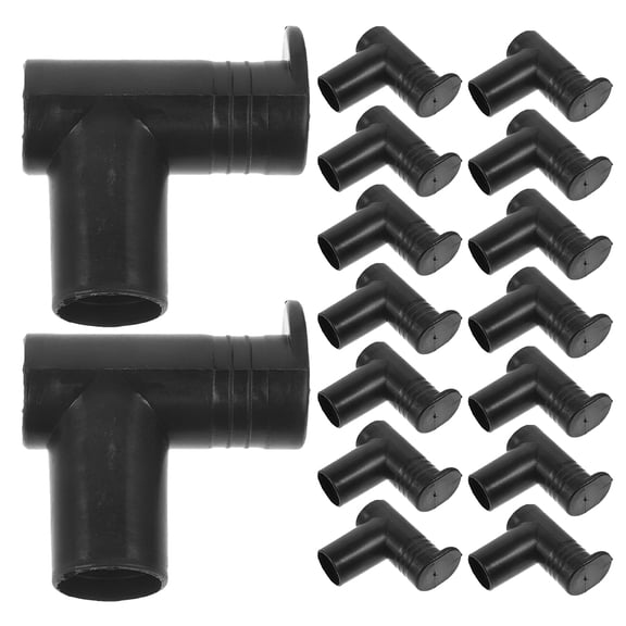 HONMEET 20Pcs Household Clothes Rack Replacement Parts Plastic Right Angle Rod Connectors in Black