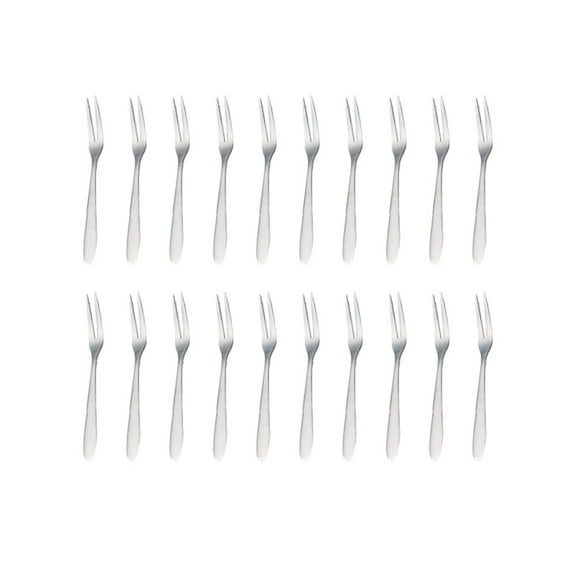 HONMEET 20Pcs Plated Silver Stainless Steel Dessert Forks for Cake Salad Appetizers