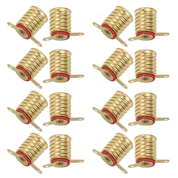 HONMEET 20pcs Metal Lamp Holders Lamp Bulb Socket Replacement Golden Screw Base Connection for Students