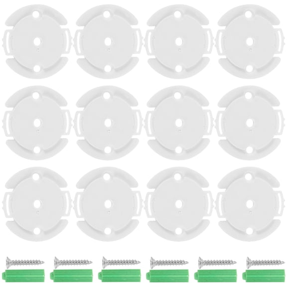 HONMEET 20Pcs White Circular Plastic Camera Base Stable Support for Indoor Webcam Mount