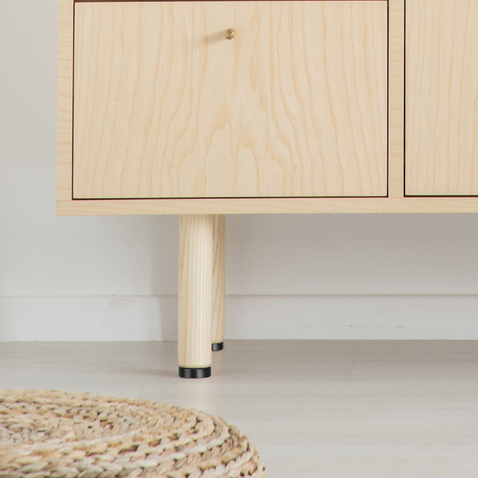 HONMEET 24 Pcs Adjustable Feet With Long Nut Levelers Black PP Threaded ...