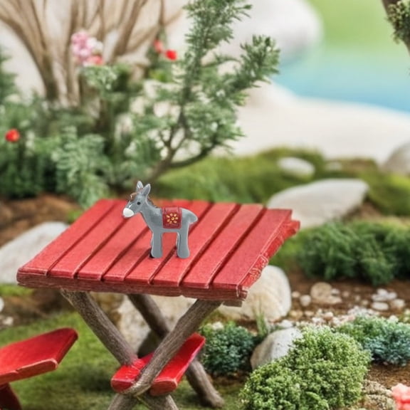 HONMEET Olive Green Resin Tiny Donkey Figurines for Creative Crafts, Home Decor, Projects and Collectibles