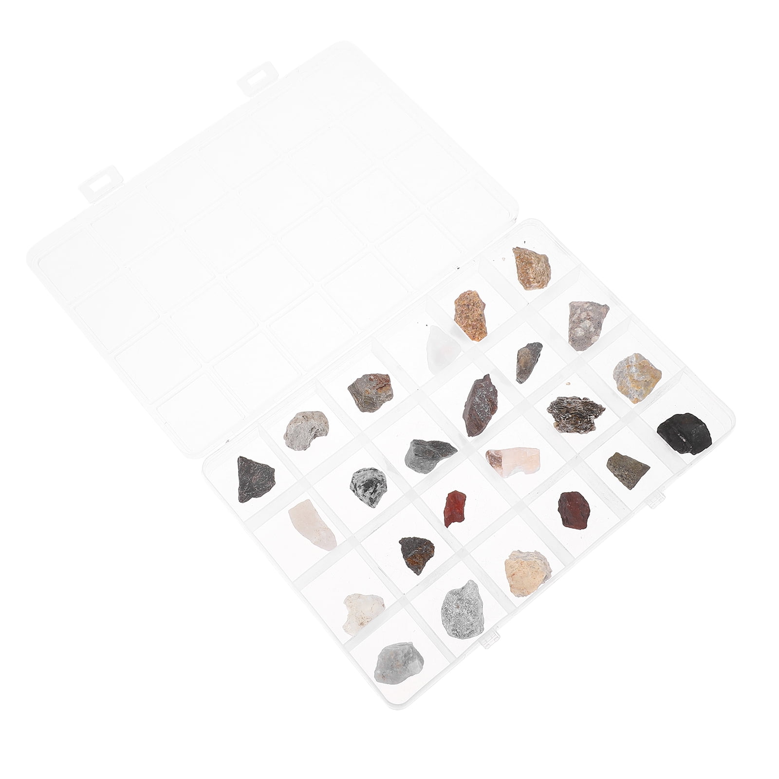 HONMEET 24Pcs Compact Box With Mineral Specimens For Education ...