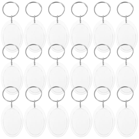 HONMEET 24-Pack White Blank Photo Frame Keychains for Keys, Keyring Accessories for Hanging and