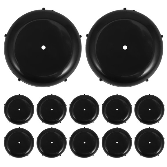 HONMEET 24Pcs Round Furniture Caster Cups Black Plastic Furniture Coaster Stoppers for Tables