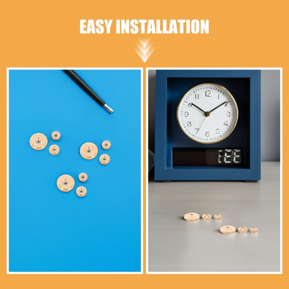 HONMEET 24pcs Quartz Clock Nuts Replacement Kit - Brass Clock Movement Hardware Parts for Repair, Craft Projects, and Home Use