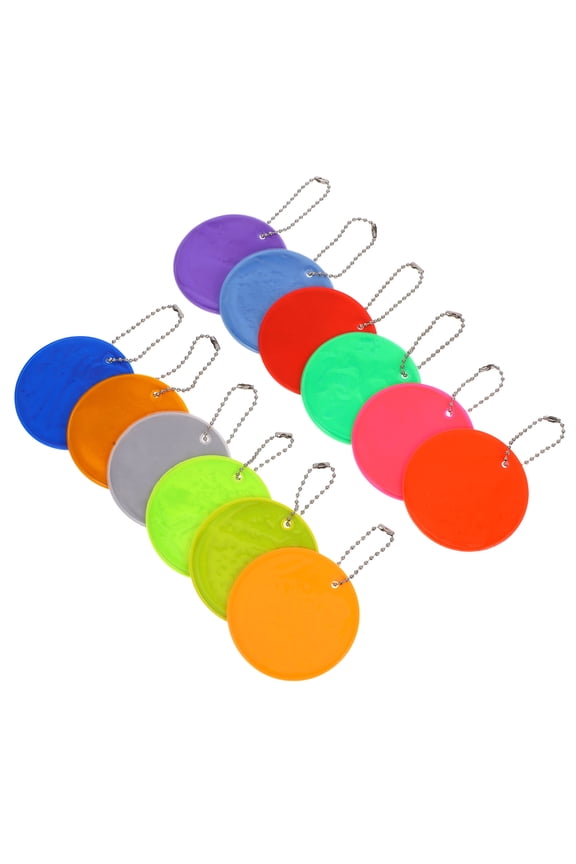 24pcs Reflective Tags PVC Keychains for Night Safety suitable for Cyclists and Runners