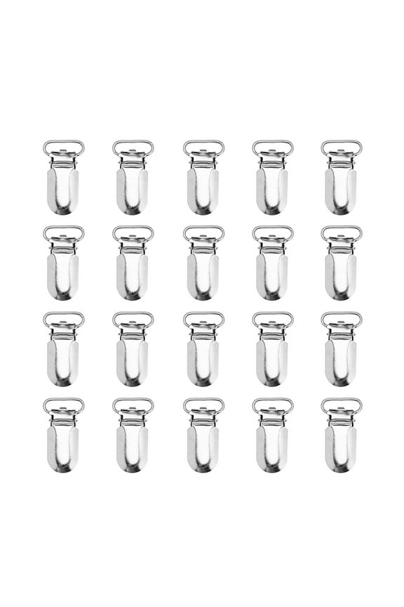 25Pcs Metal Suspender Clips for Clothes with Fabric Protecting Plastic Insert White