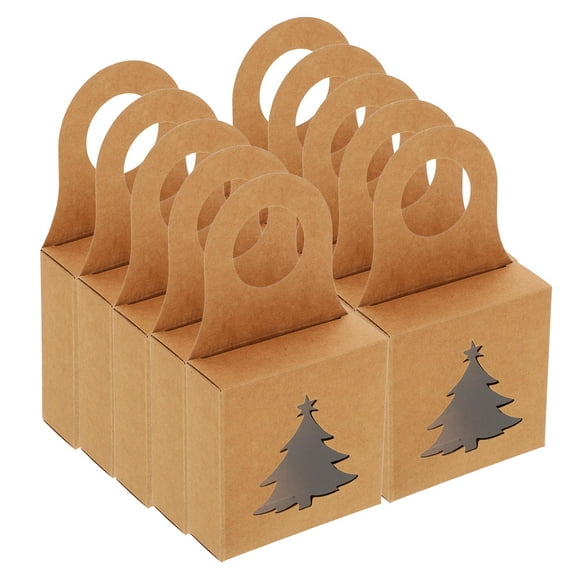 HONMEET  25Pcs Reusable Brown Paper Bottle Box with Window for Retail Display and Events