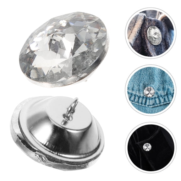 HONMEET 25Pcs Upholstery Buttons Crystal Decorative Brooches for Projects Furniture and Home Decor