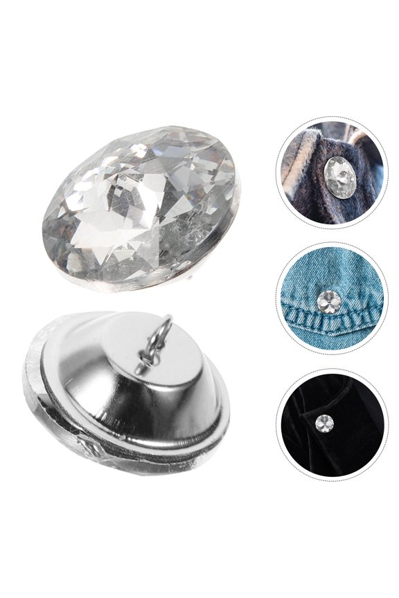 25Pcs Upholstery Buttons Crystal Decorative Brooches for Projects Furniture and Home Decor