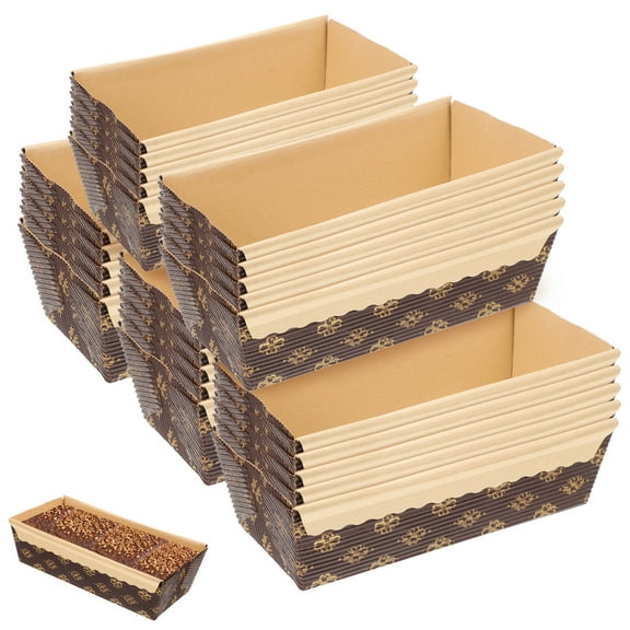 HONMEET 25pcs Paper Baking Loaf Pans Rectangular Cake Trays For Bread Desserts Appetizers For Indoor Outdoor Events