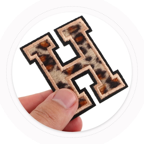 HONMEET 26-Piece Iron-On Alphabet Letter Patches with Leopard Print for Clothing, Accessories, Crafts and Sewing
