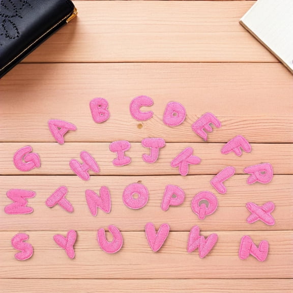 HONMEET 26-Pack Fabric Iron-On Alphabet Patches Embroidered Letters for Clothing Decoration