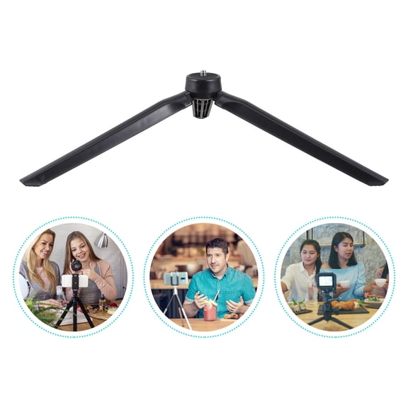 HONMEET 2-Pack Foldable Broadcast Tripods Black Desktop Holders with Anti- Design Video Recording