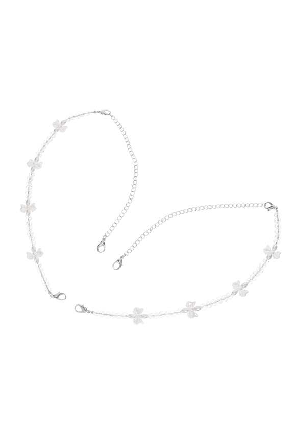 2PCS Elegant Dress Strap Accessories for Women in White Plastic Adjustable for Underwear Use