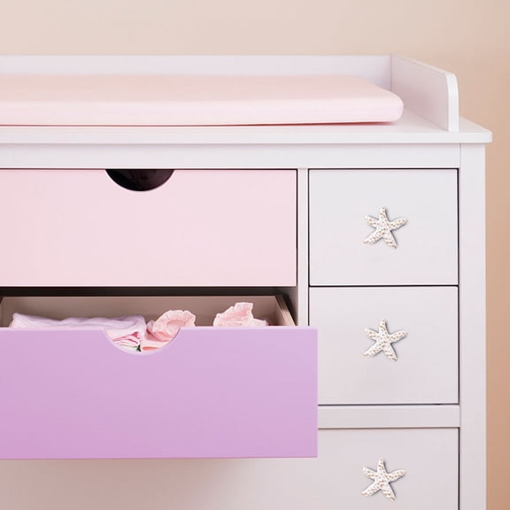 HONMEET 2Pack Sea Star Knobs Rustic Drawer Pulls White Iron for Homeowners