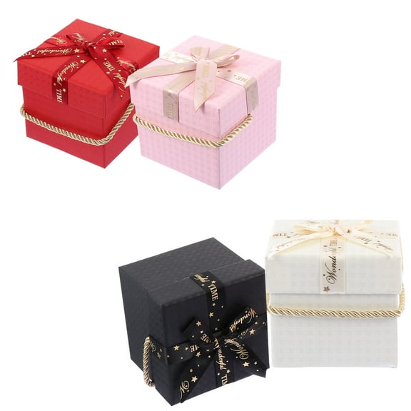 HONMEET Wrapping Boxes For Presents Square Box Assorted Color 4Pcs