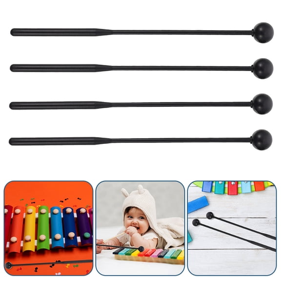 HONMEET 2Pairs Performance Drumsticks with Plastic Rubber Handles for Musical Instrument Practice