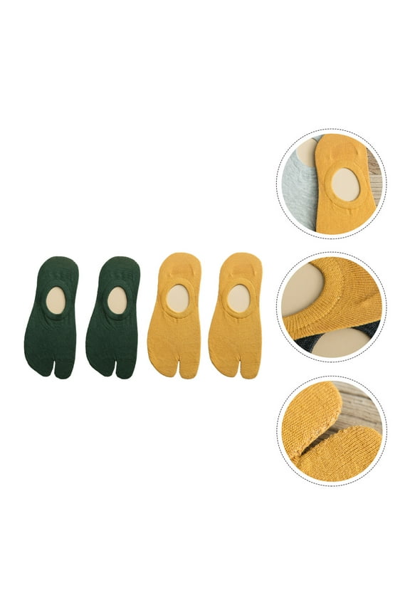 2 Pairs Elastic Split Toe Socks for Men Women Running Hiking 8.73.90.2in