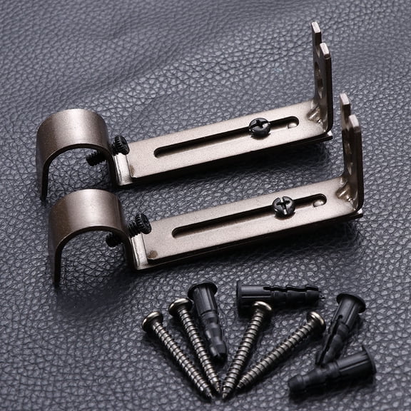 HONMEET 2Pcs Vintage Style Coffee Curtain Rod Bracket Iron Mounting Holder for Drapery