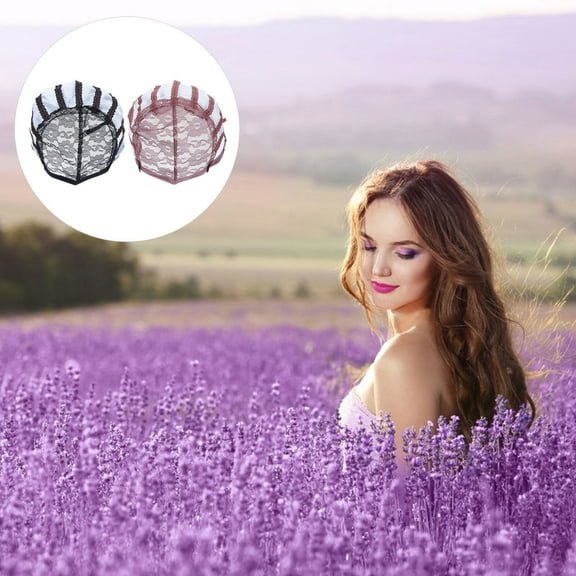 HONMEET 2Pcs Elastic Wig Net Caps Breathable Mesh Dome Cap Adjustable Comfortable Fit
