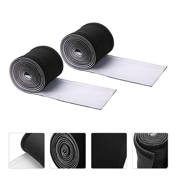 HONMEET 2Pcs Black Neoprene Cable Organizer Sleeve Cuttable Cord Wrap for Computer and TV