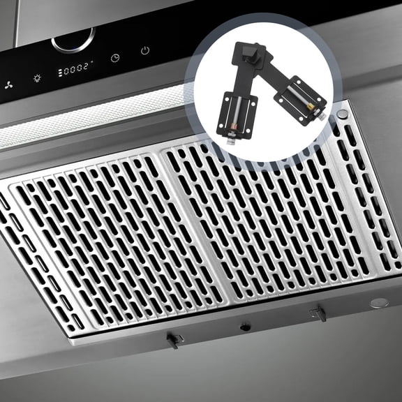 HONMEET 2Pcs Black Metal Range Hood Telescopic Brackets for Kitchen Wall Mount