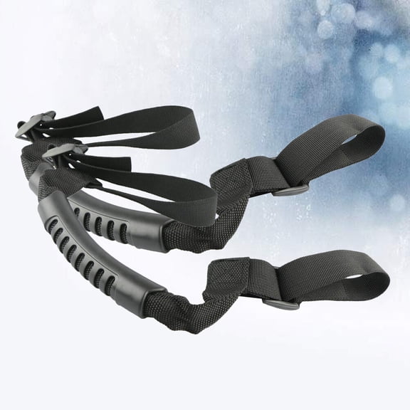 HONMEET 2Pcs Black Nylon Car Safety Handle Vehicle Roof Grab Handle Durable Roll Bar Grip