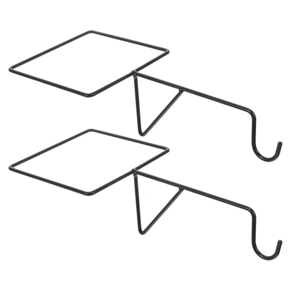 HONMEET 2Pcs Black Railing Planter Bracket Hooks for Hanging Flower Pots Space Saving Design