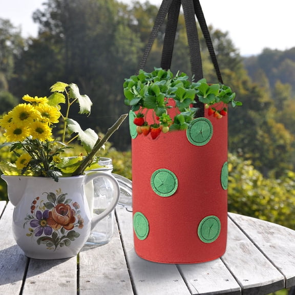 HONMEET Nonwoven Vertical Hanging Planter Bags for Flowers and Vegetables, Garden Wall , Assorted Colors