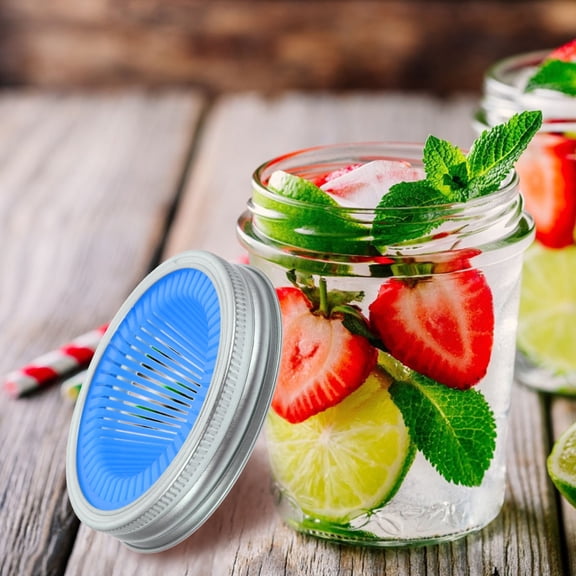 HONMEET 2Pcs Blue Mason Jar Sprouting Lids Durable Mesh for Daily Use and Home Sprouts
