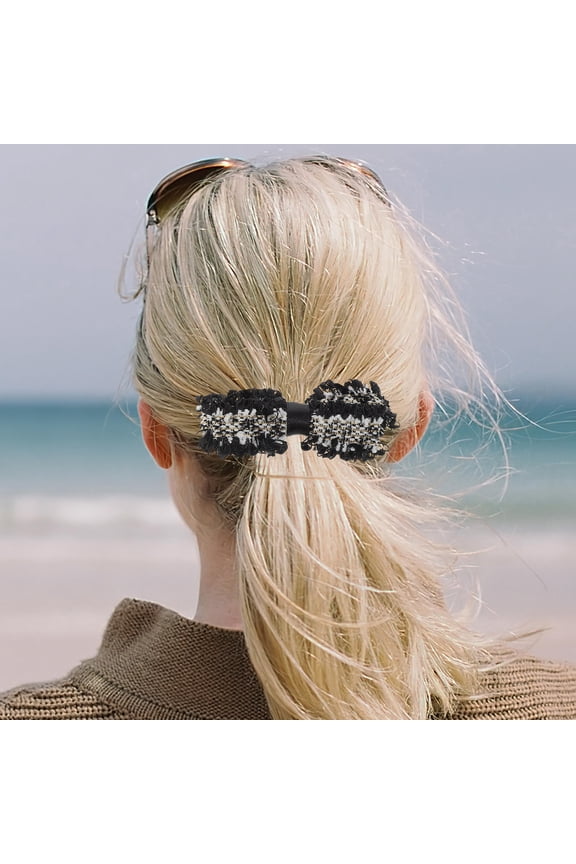 2Pcs Bow Scrunchies Bow Hair Ties Beige Cloth Hair Styling For Formal Events