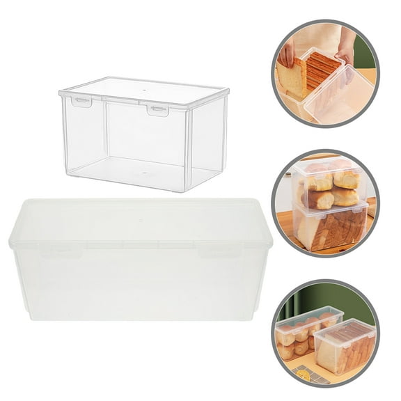HONMEET Bakery Boxes Bread and Toast Storage Box Plastic 2Pcs