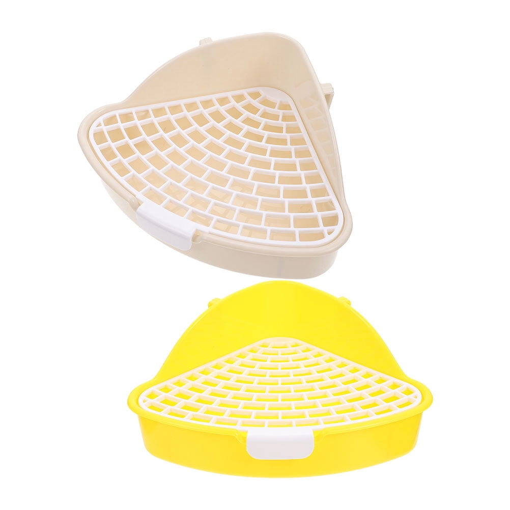 HONMEET 2Pcs Bunny Cage Litter Box for and Ferret White Plastic 9.8x7 ...
