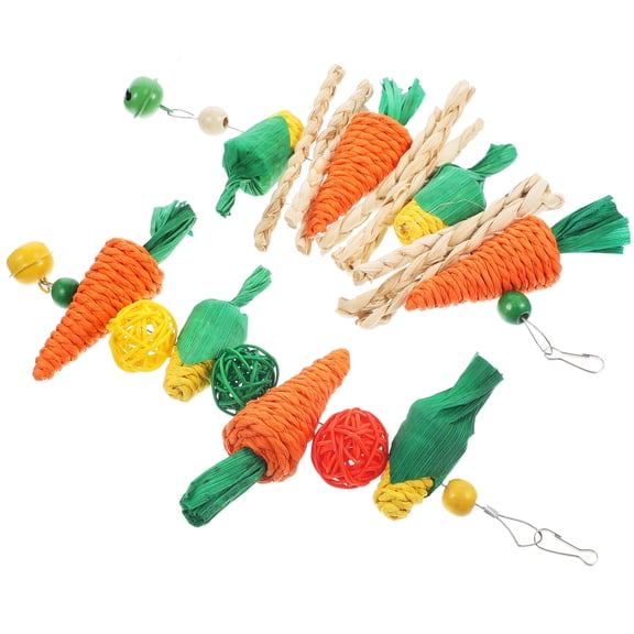 HONMEET Bunny Teething Plaything Multi Grass Rope for Small Pets 2Pcs