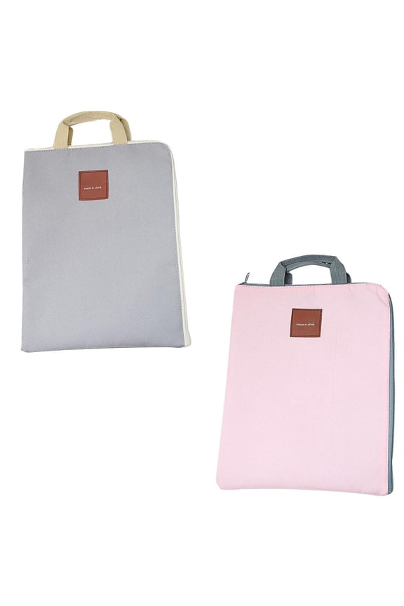 2-Pack Lightweight Canvas Laptop Bag Business Briefcase Multi-Functional Storage Case for Work and Travel
